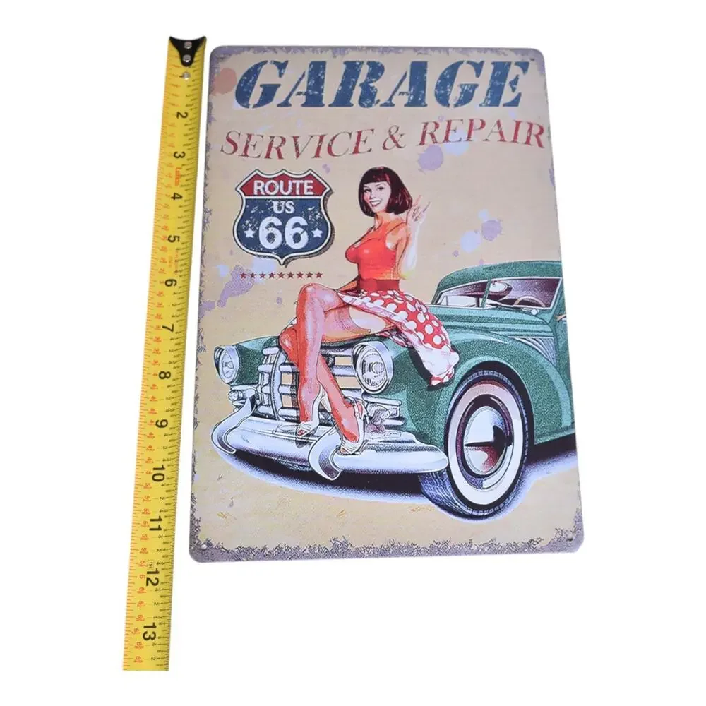 Garage Service & Repair Pinup Girl Metal Sign - 12